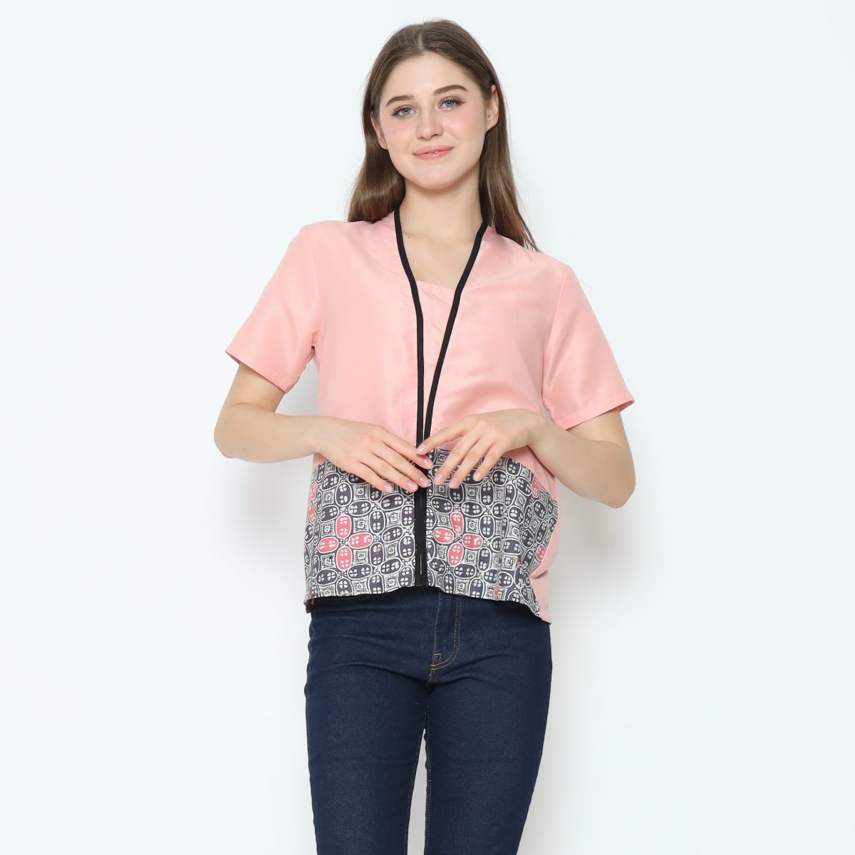 Yuki Blouse Pink Grey
