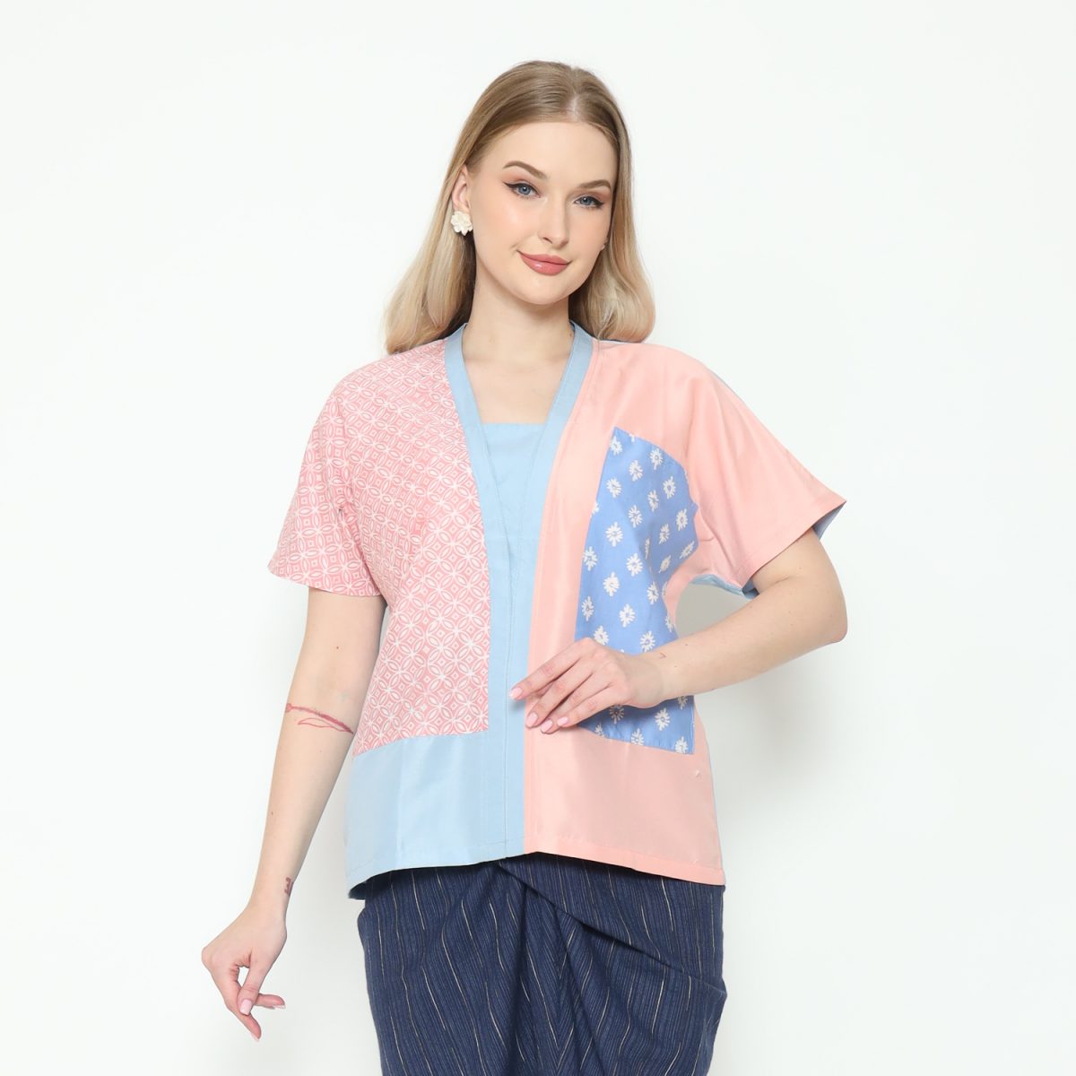 Ria Blouse Pink Blue