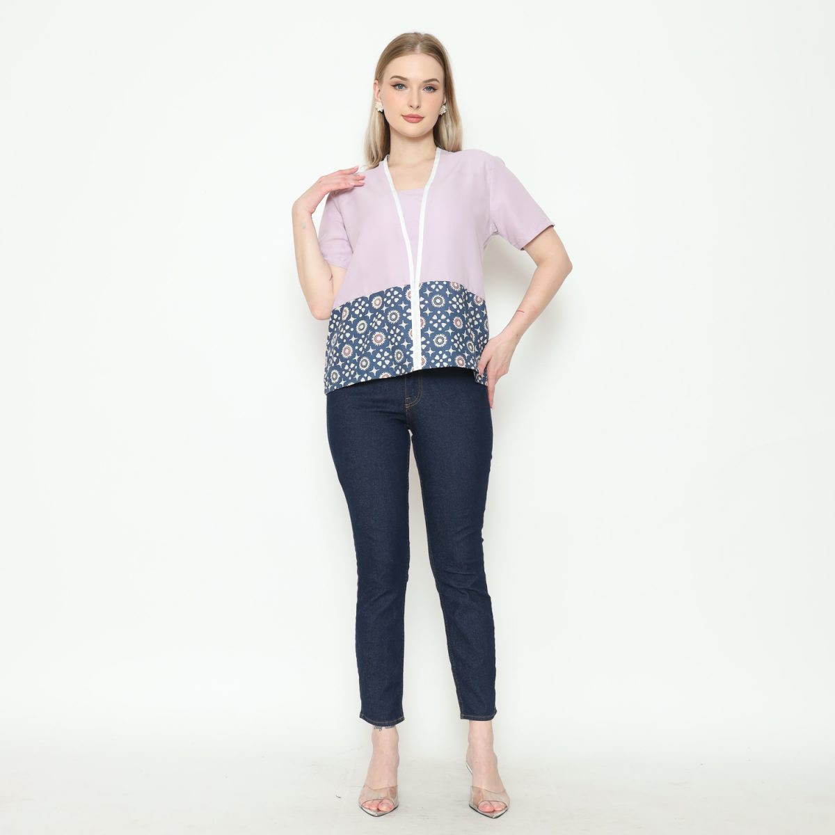 Yuki Blouse Purple Grey - Image 9