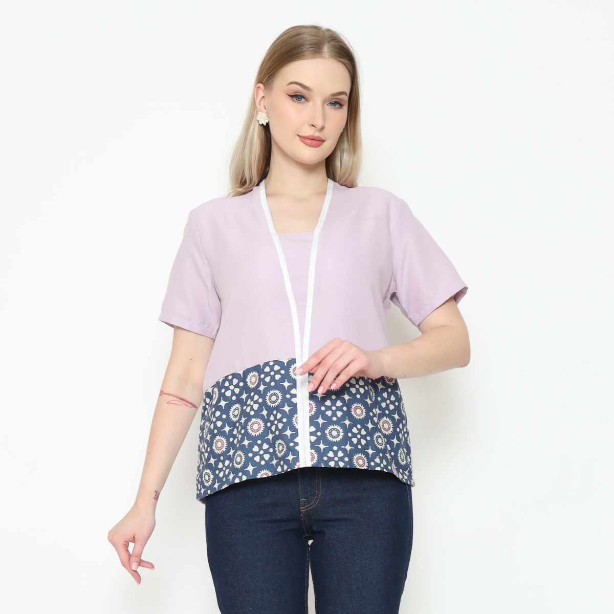 Yuki Blouse Purple Grey