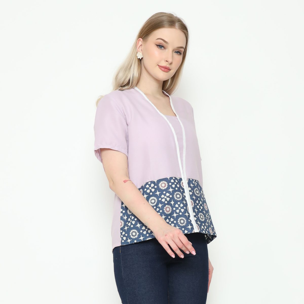 Yuki Blouse Purple Grey - Image 5