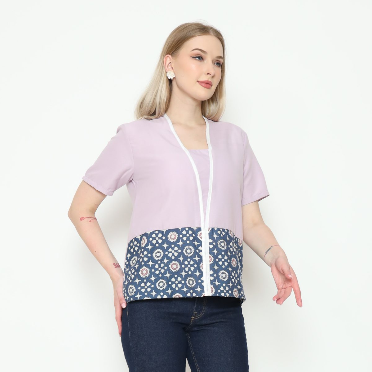 Yuki Blouse Purple Grey - Image 4