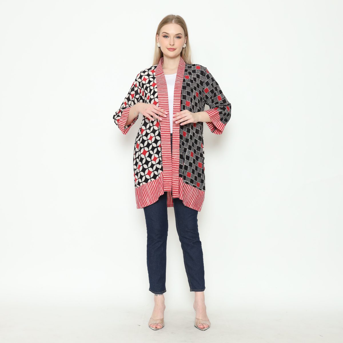 Juliana Blazer Kawung Black Red - Image 6