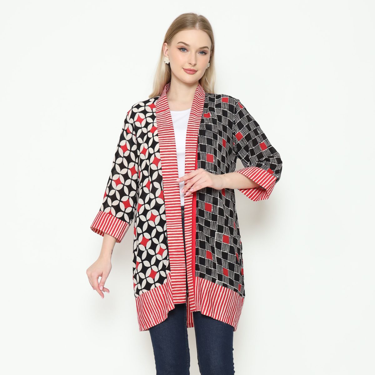 Juliana Blazer Kawung Black Red