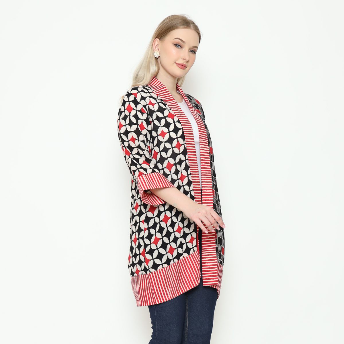 Juliana Blazer Kawung Black Red - Image 4