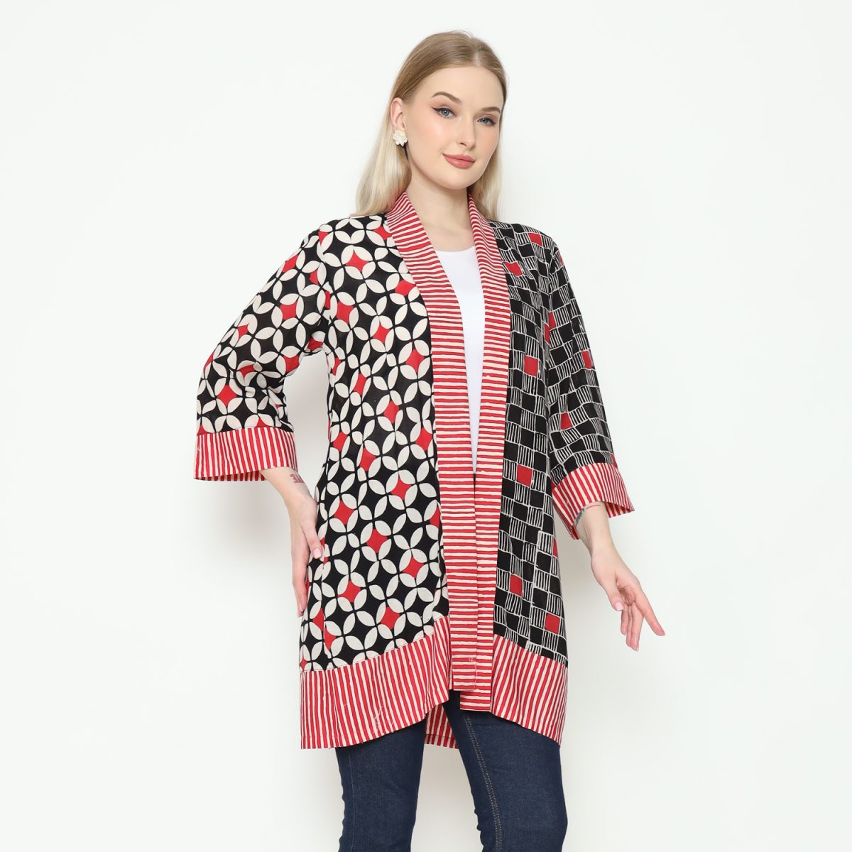Juliana Blazer Kawung Black Red - Image 3