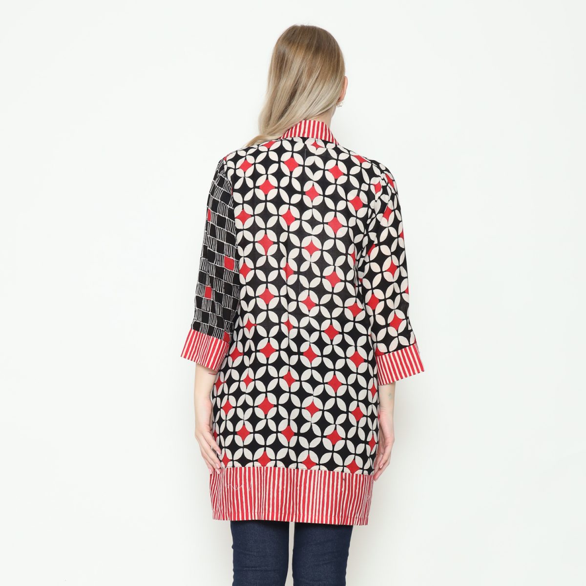 Juliana Blazer Kawung Black Red - Image 5