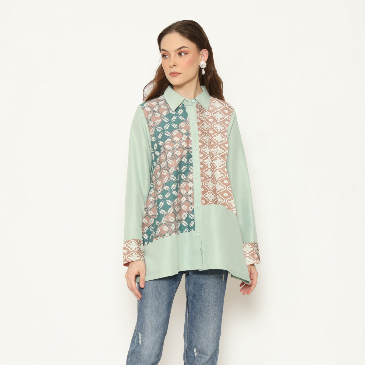 Raina Shirt Green Brown