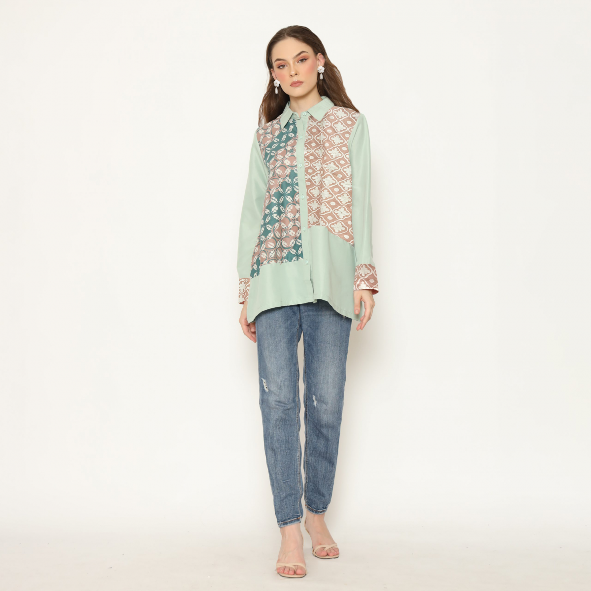 Raina Shirt Green Brown - Image 6