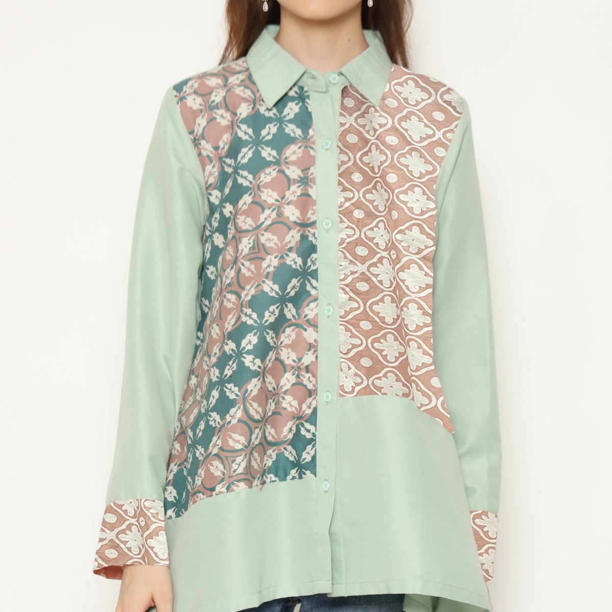 Raina Shirt Green Brown - Image 2