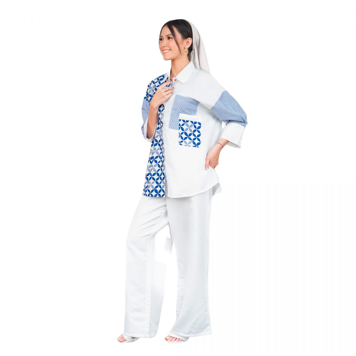 Emira Shirt Blue White - Image 4