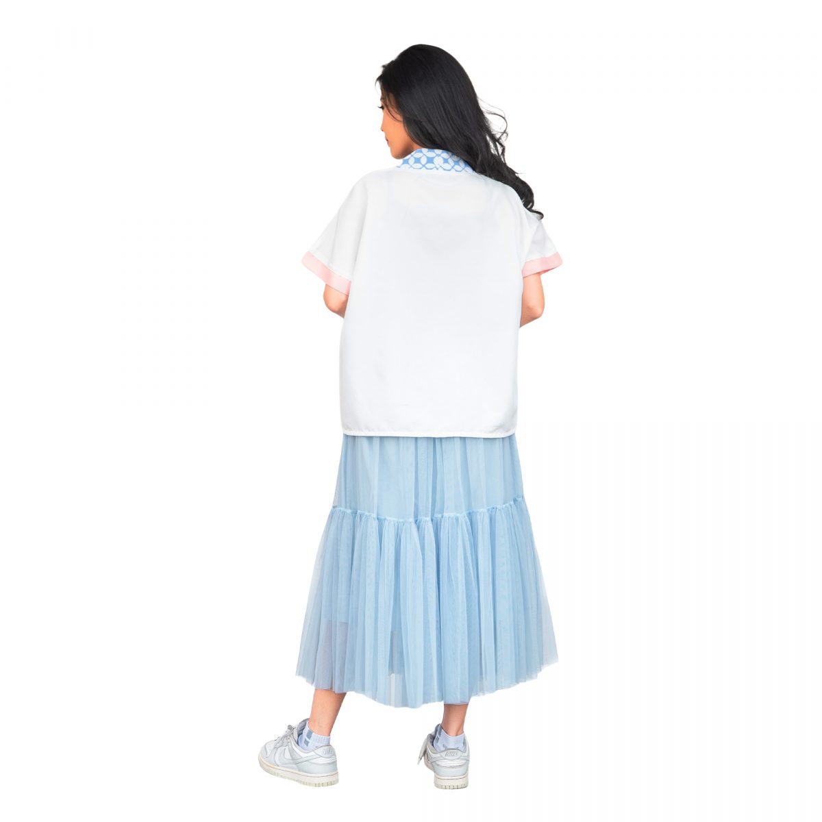 Riri Blouse White Blue - Image 5