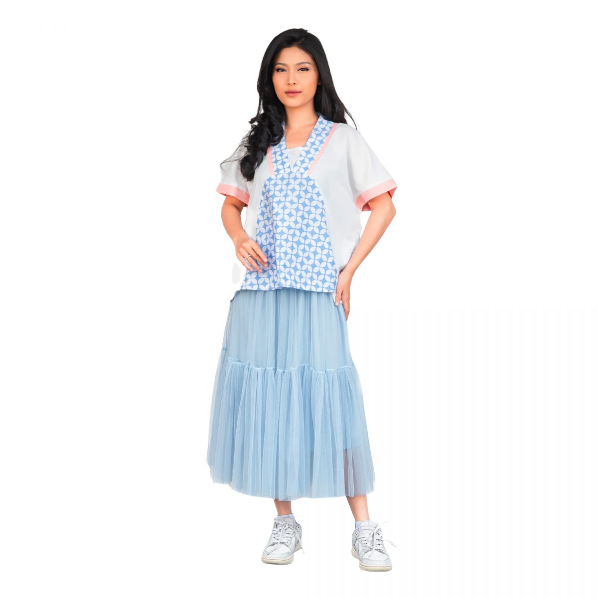 Riri Blouse White Blue - Image 6
