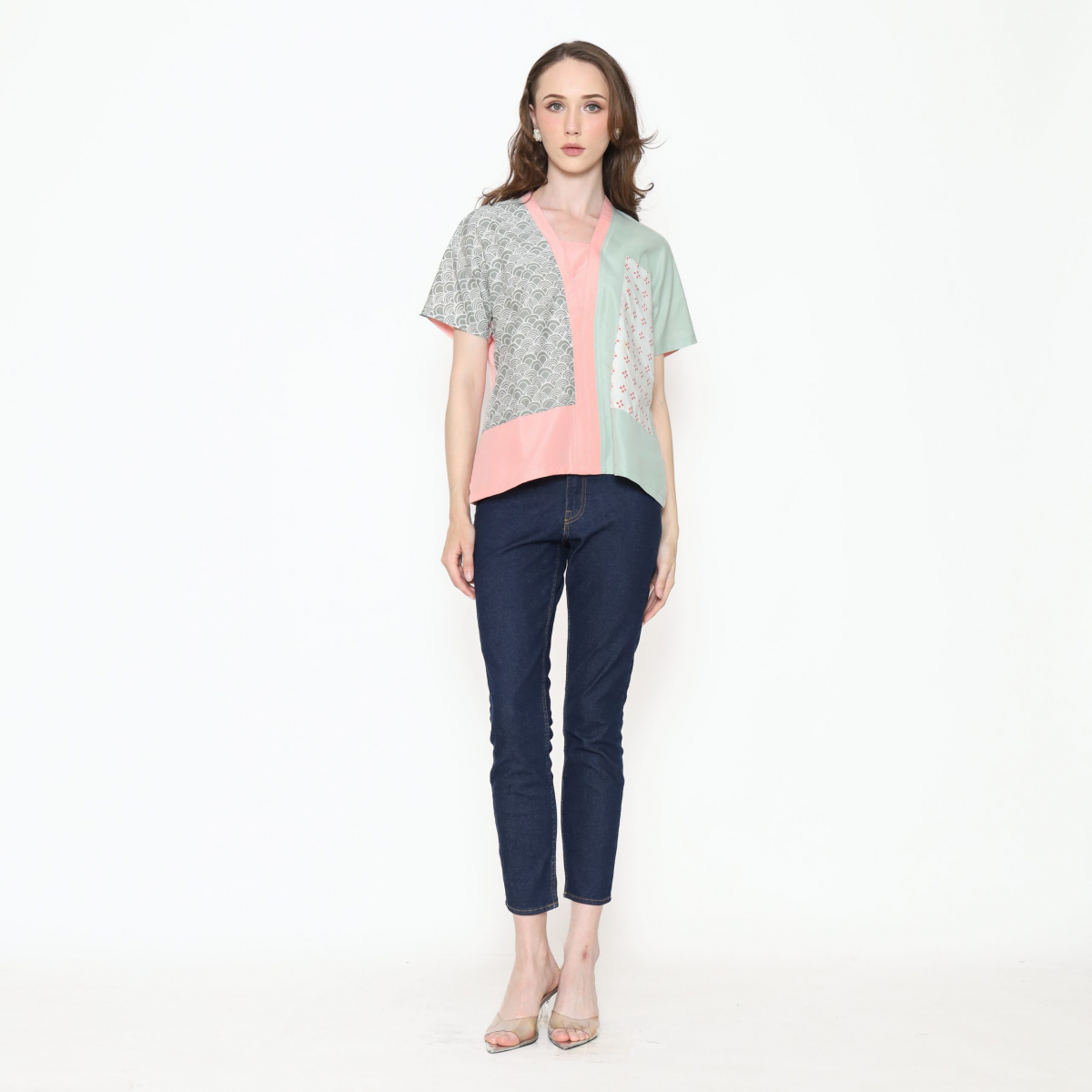 Ria Blouse Green Pink - Image 7