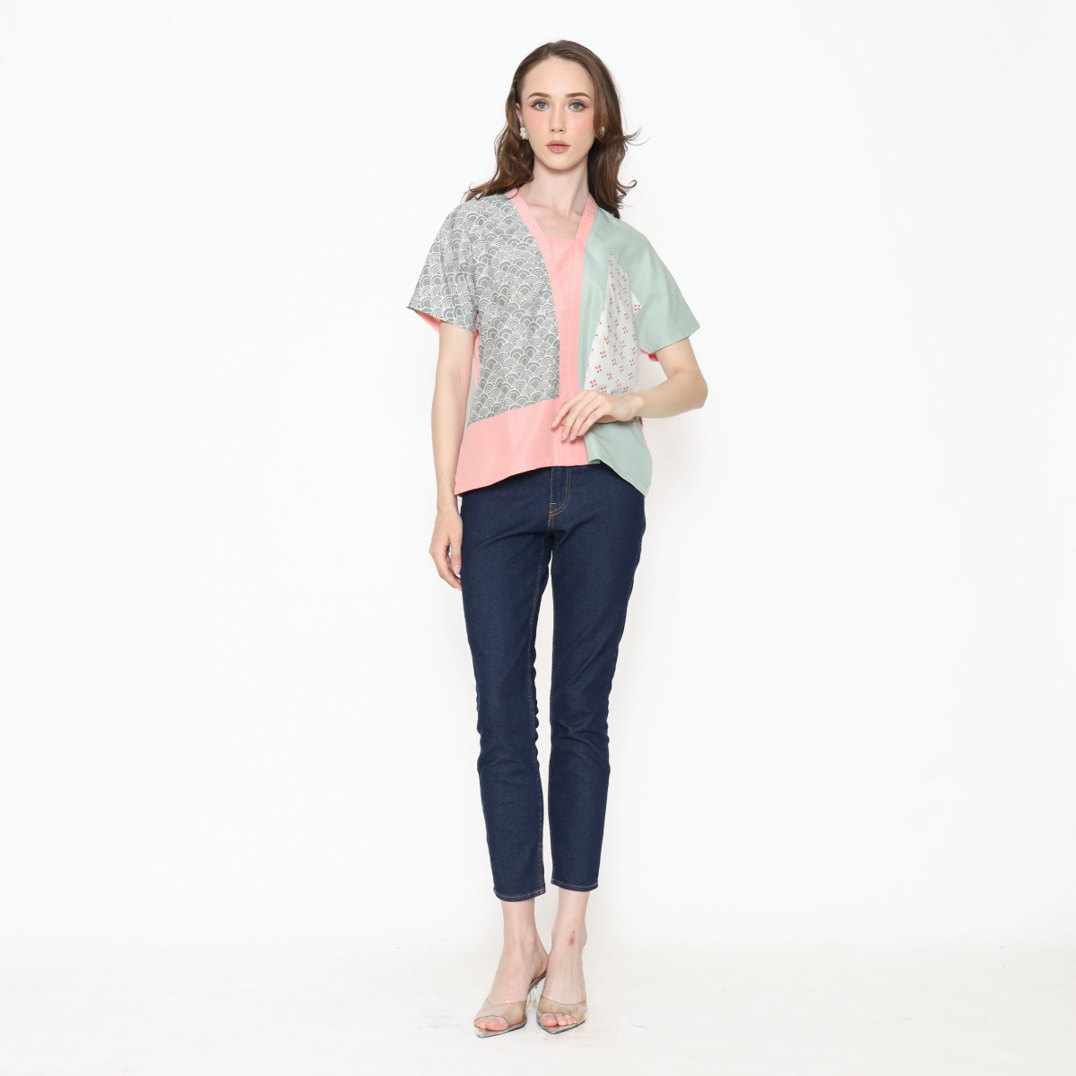 Ria Blouse Green Pink - Image 6