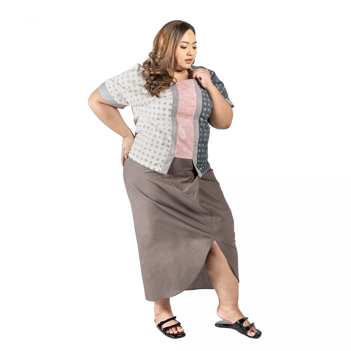 Saigon Blouse Cream Grey - Image 3