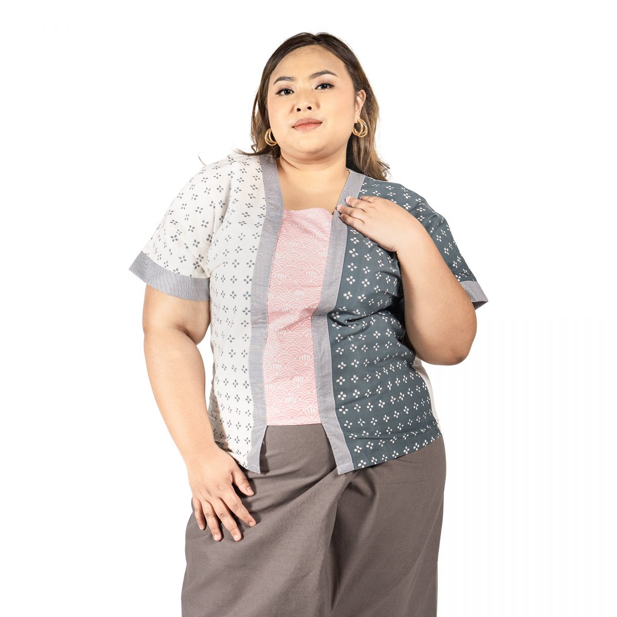 Saigon Blouse Cream Grey