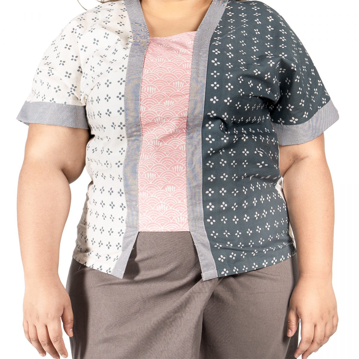 Saigon Blouse Cream Grey - Image 2