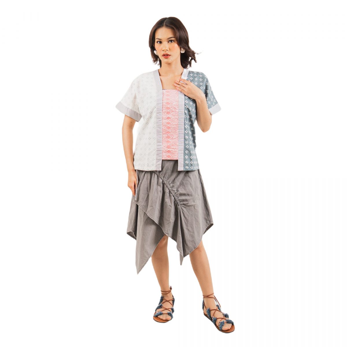 Saigon Blouse Cream Grey - Image 11