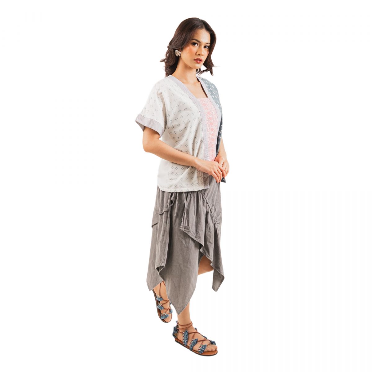 Saigon Blouse Cream Grey - Image 5
