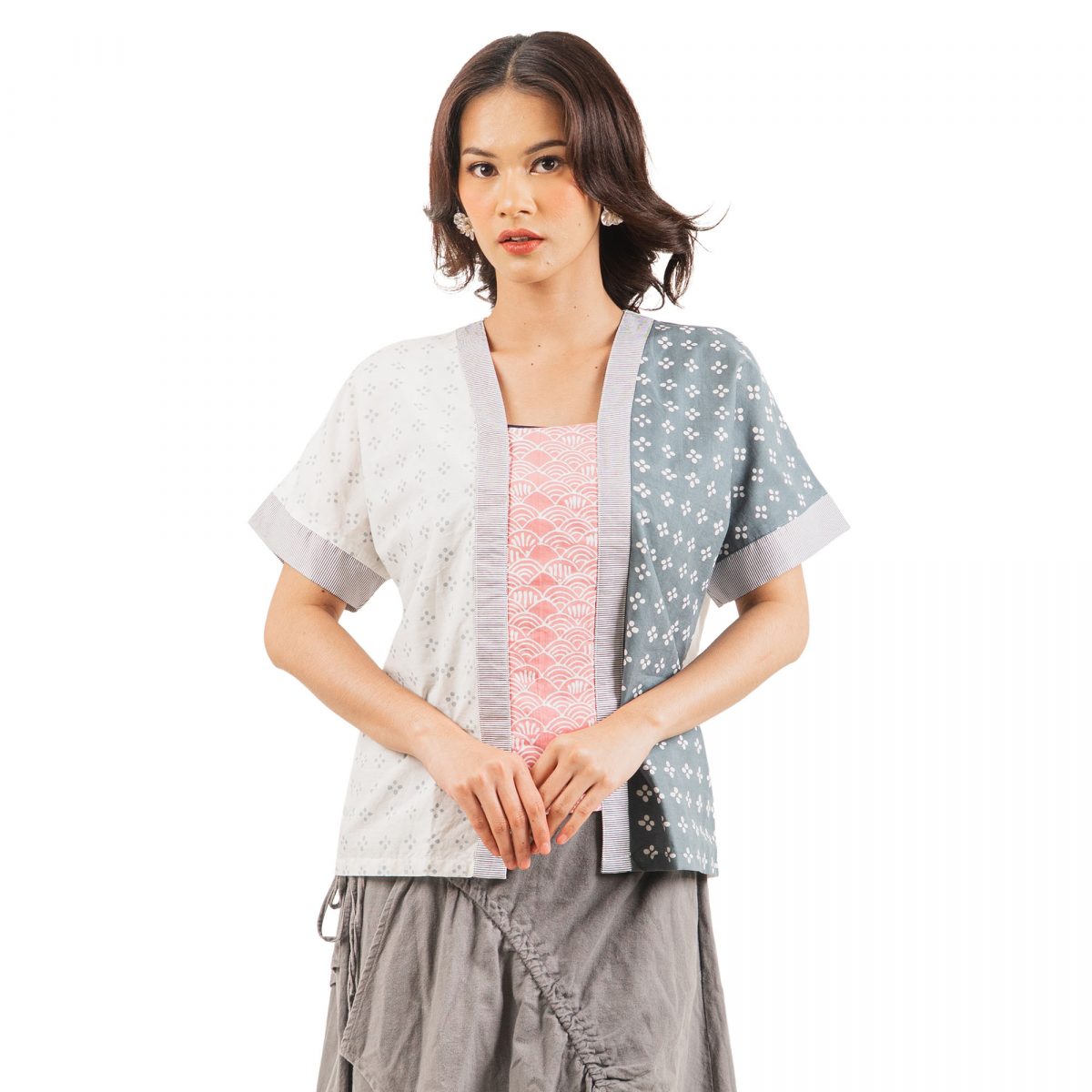 Saigon Blouse Cream Grey