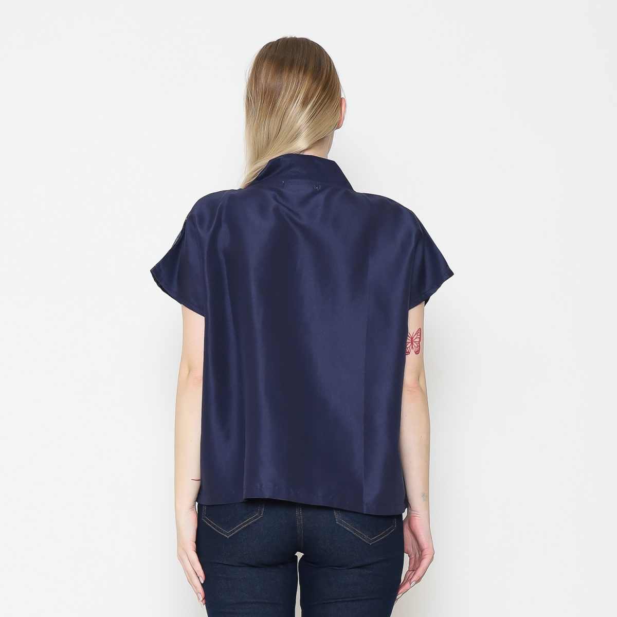 Olivia Blouse Navy Olive - Image 5