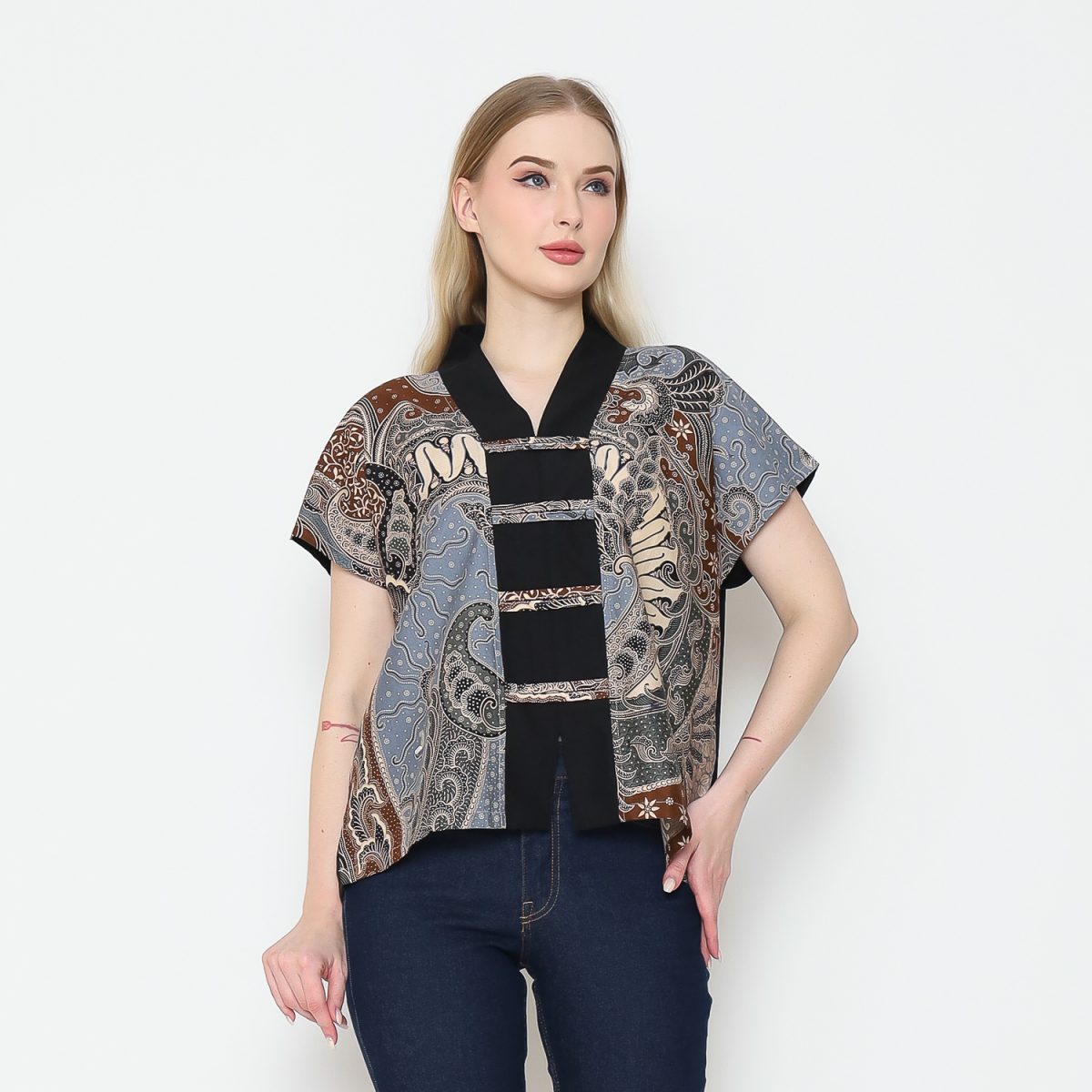 Olivia Blouse Multi Brown - Image 4
