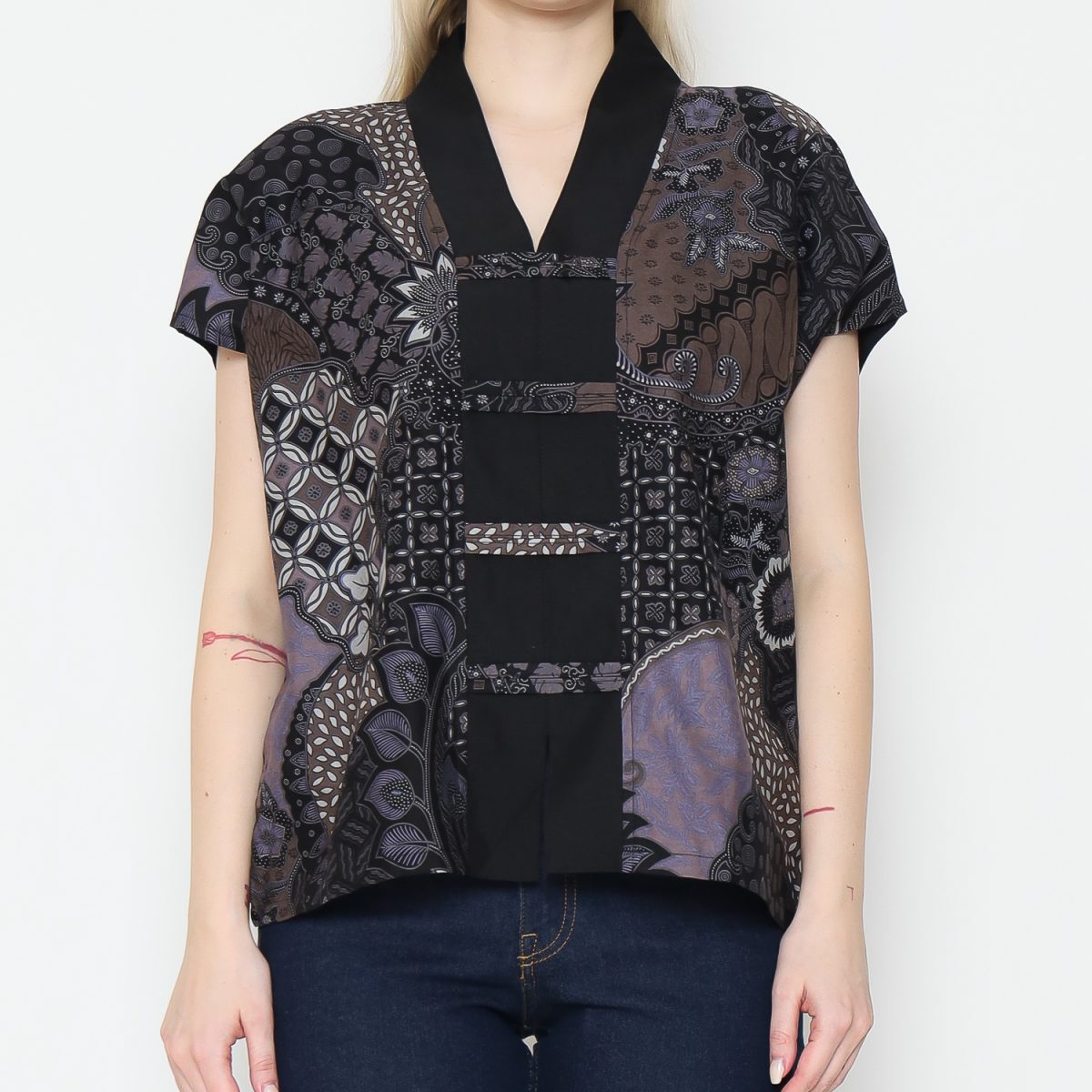 Olivia Blouse Black Purple - Image 2