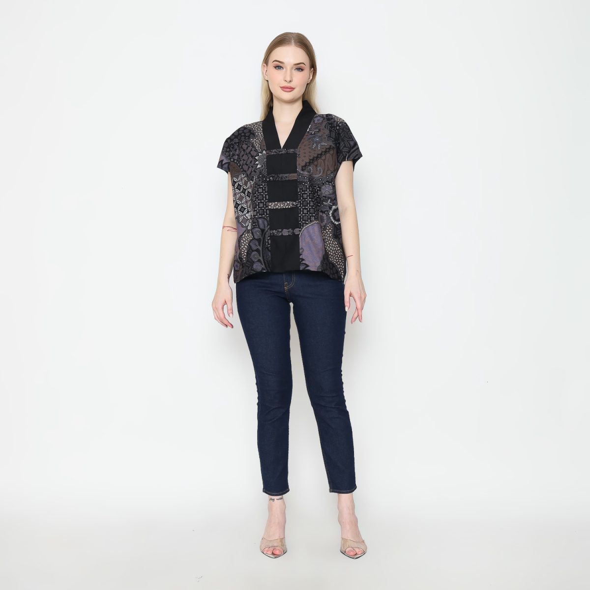 Olivia Blouse Black Purple - Image 6