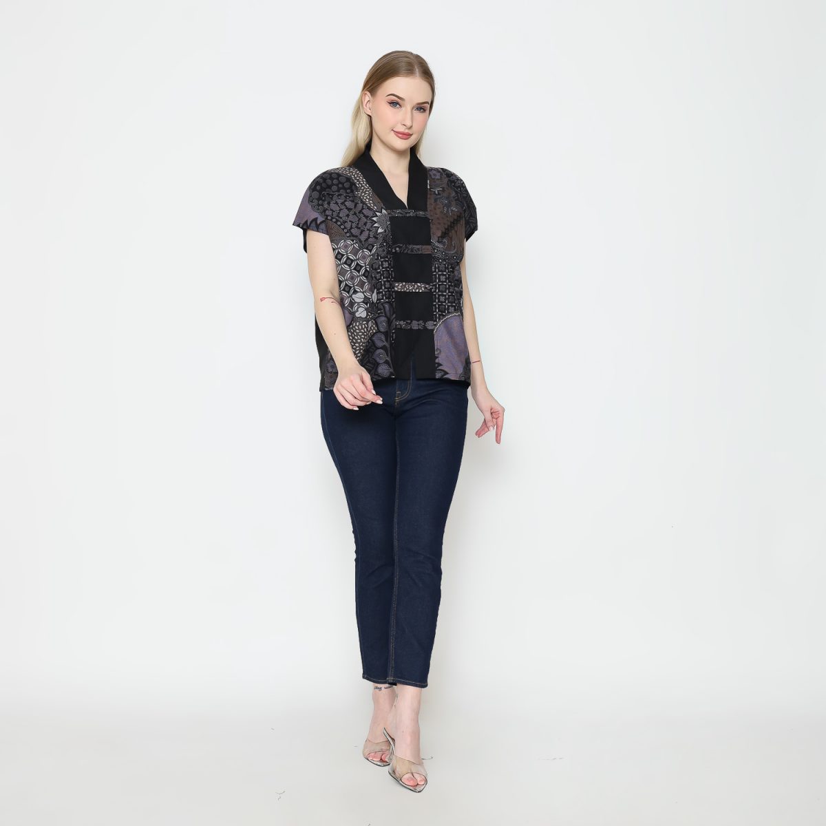 Olivia Blouse Black Purple - Image 7