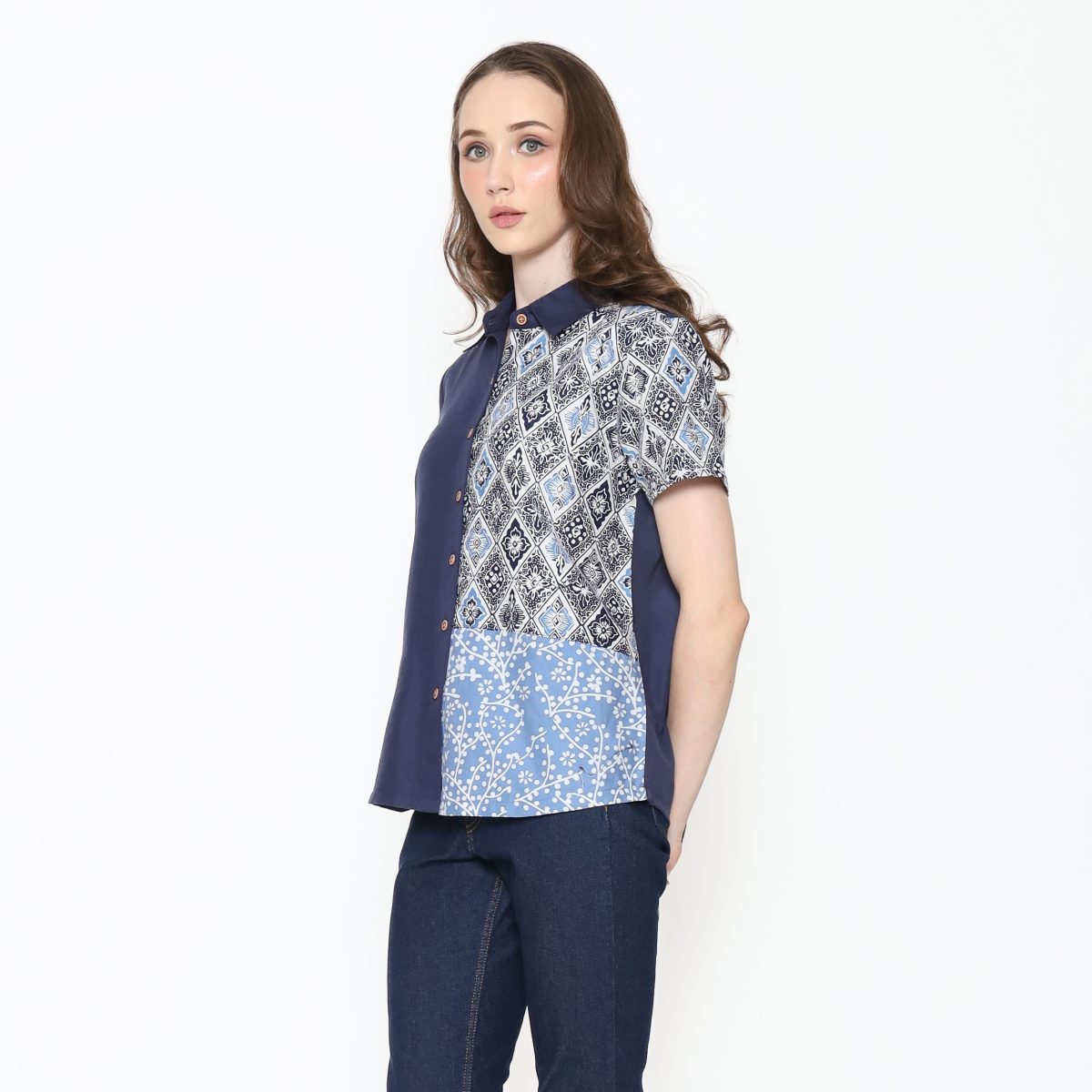 Agnes Shirt Navy Blue - Image 4
