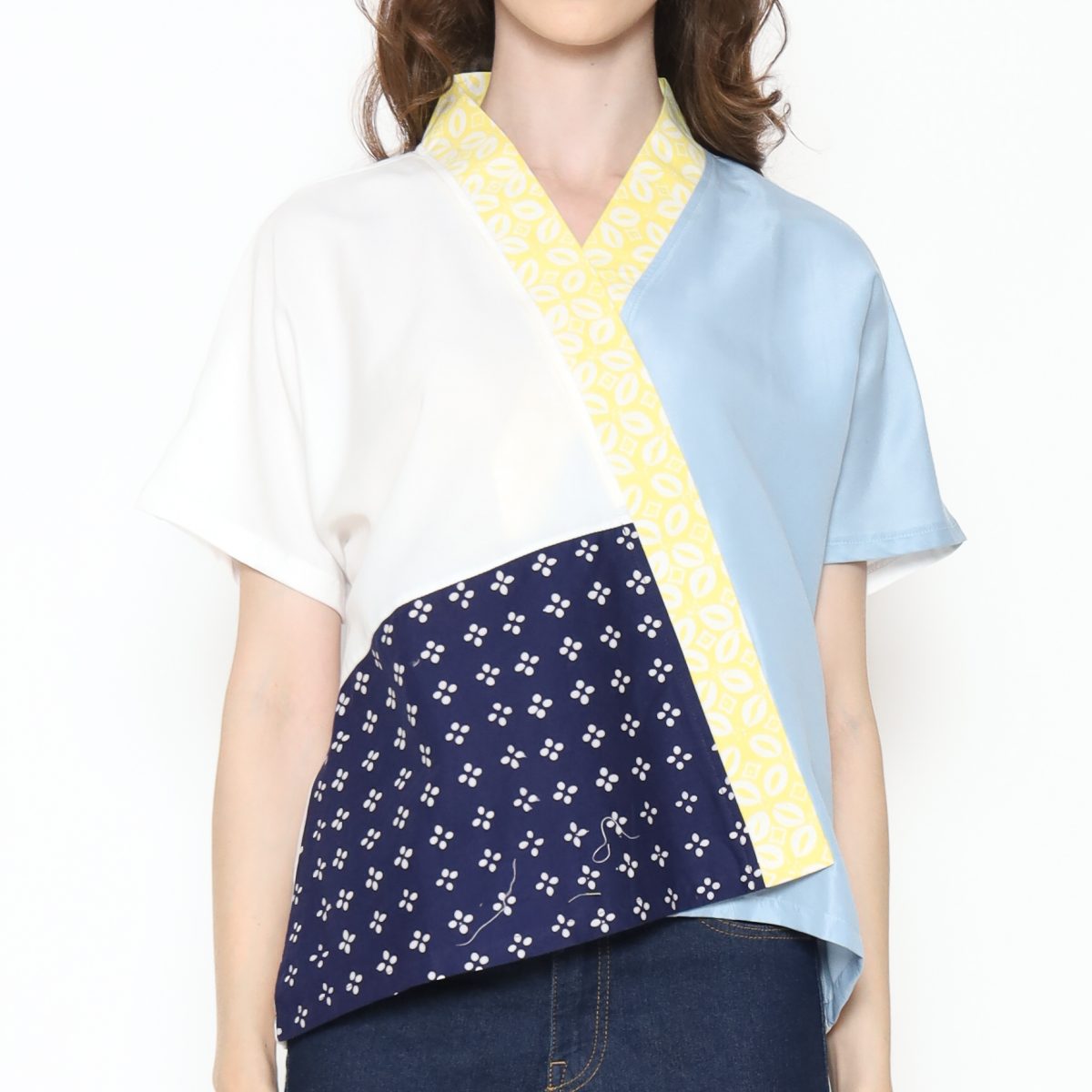 Irene Blouse Navy Yellow - Image 2