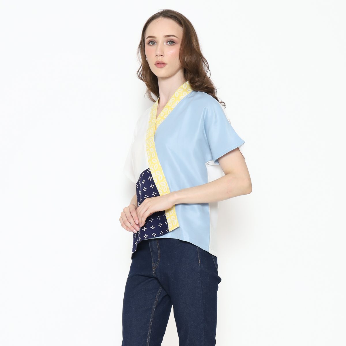 Irene Blouse Navy Yellow - Image 3