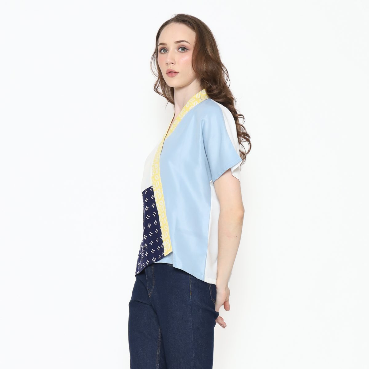 Irene Blouse Navy Yellow - Image 4