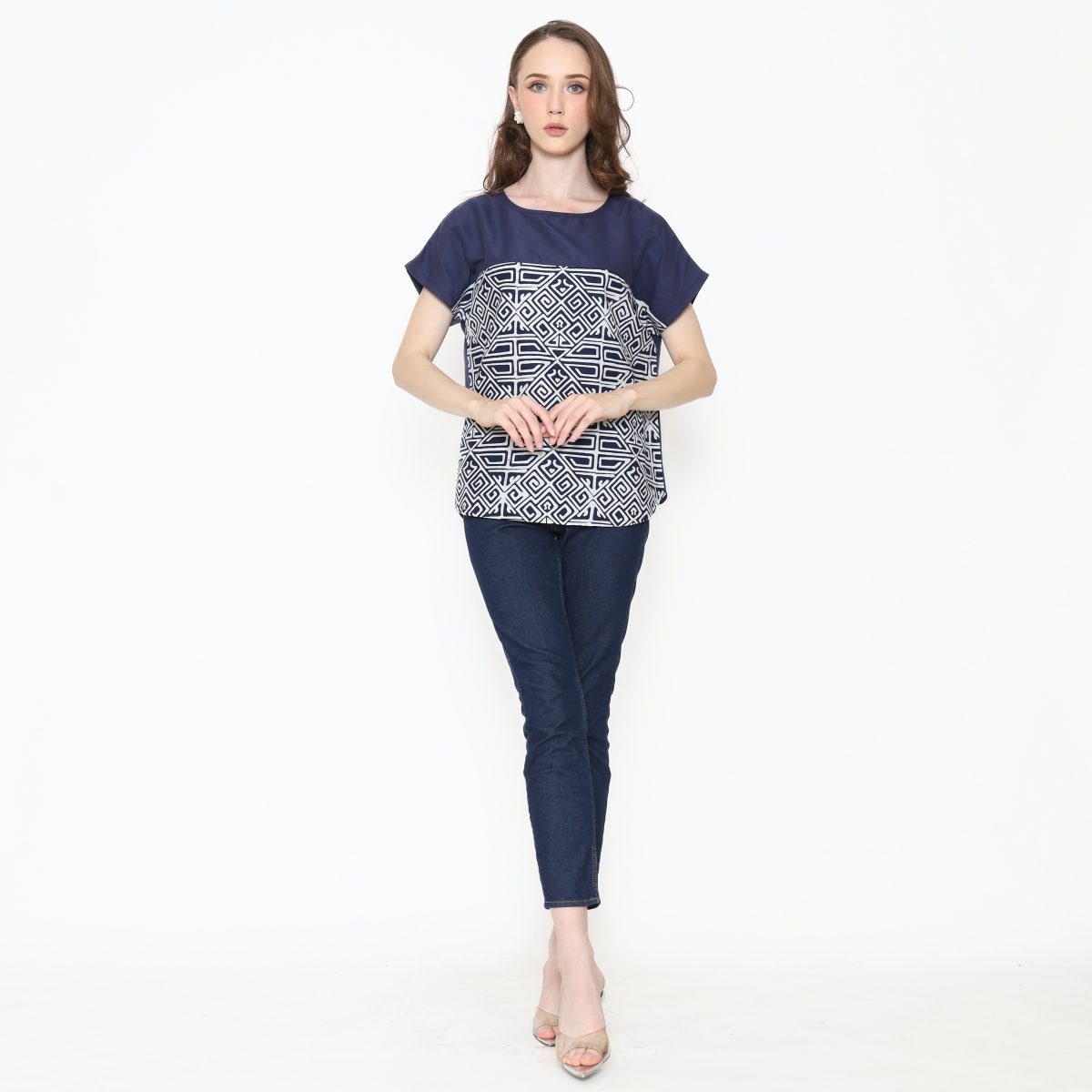 Forever Blouse Maze Navy - Image 8