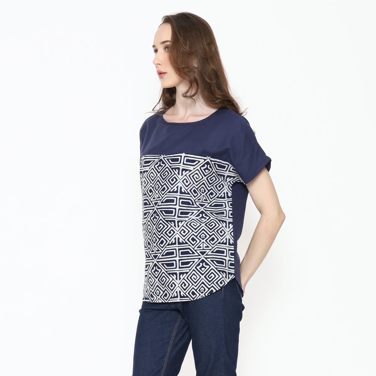 Forever Blouse Maze Navy - Image 4