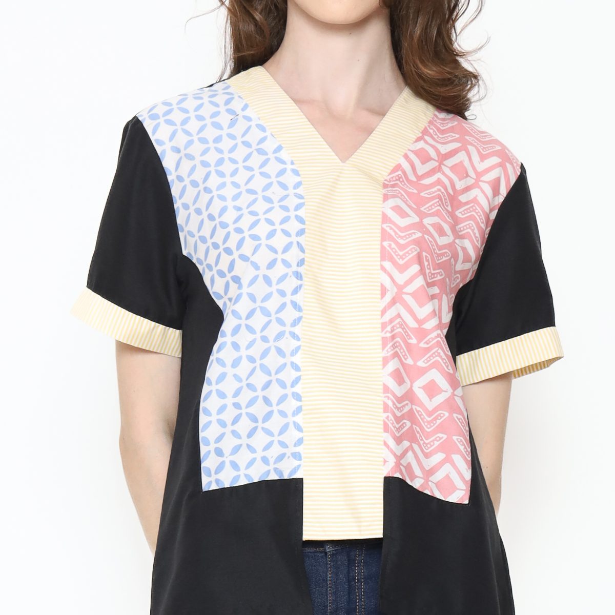 Michela Blouse Blue Pink - Image 2