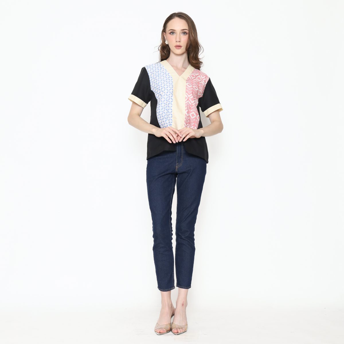 Michela Blouse Blue Pink - Image 7