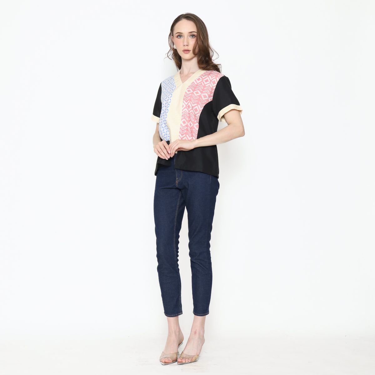 Michela Blouse Blue Pink - Image 6