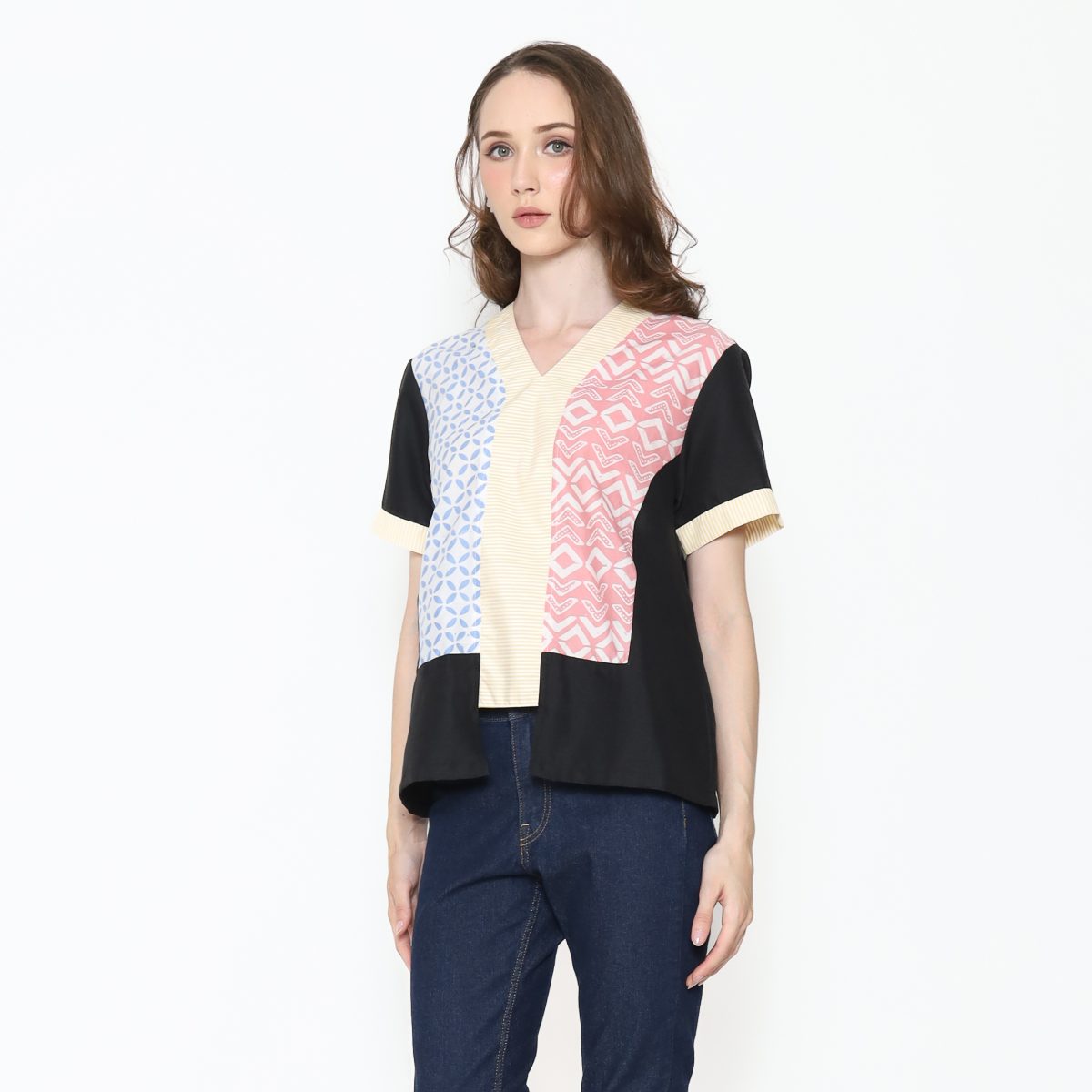 Michela Blouse Blue Pink