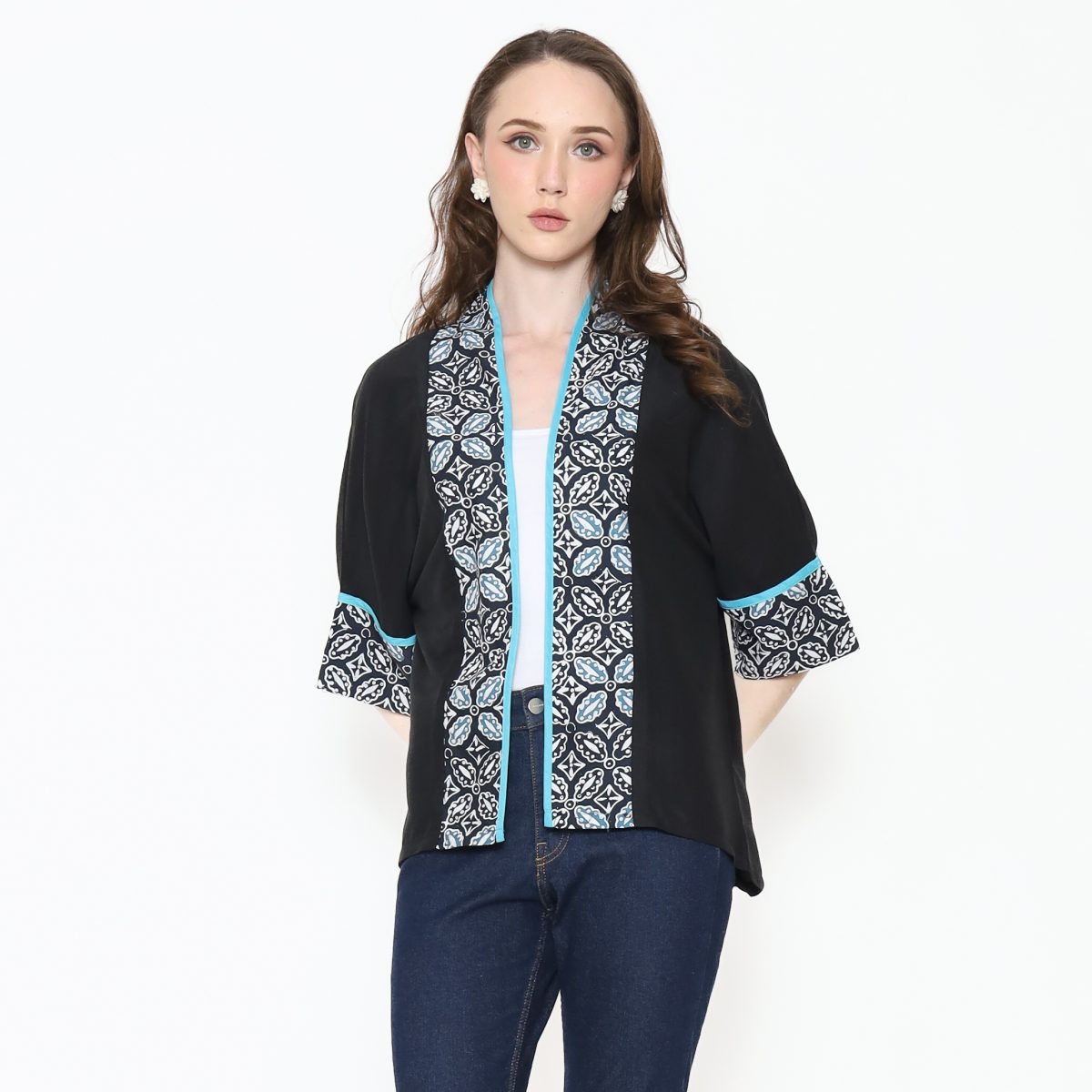 Divya Blazer Black Teal