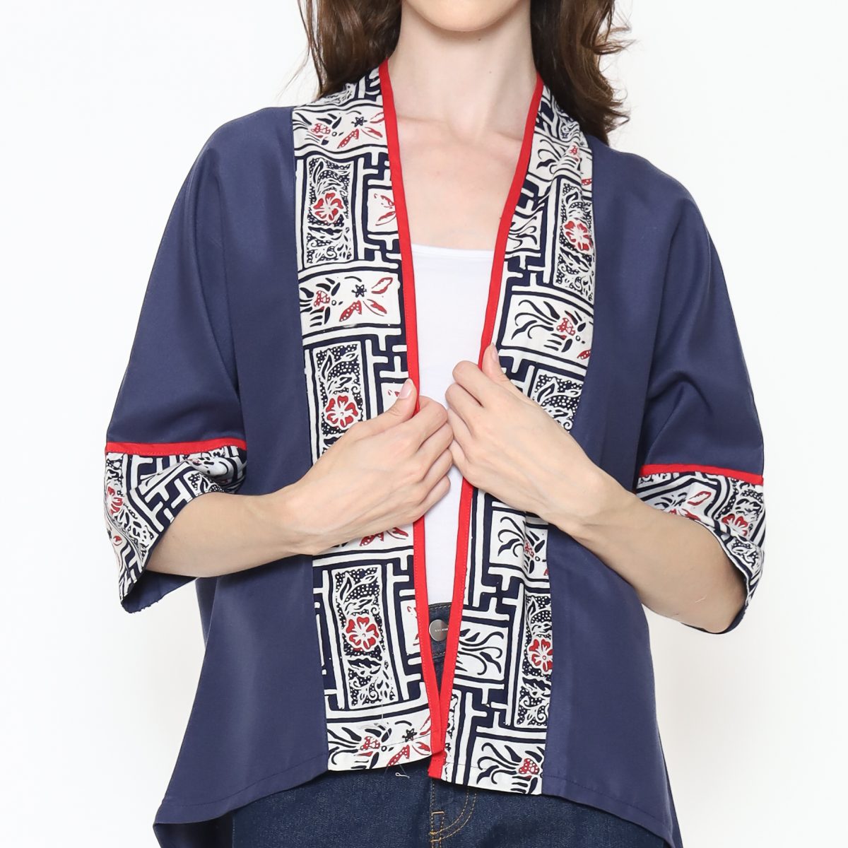Divya Blazer Navy Red - Image 2