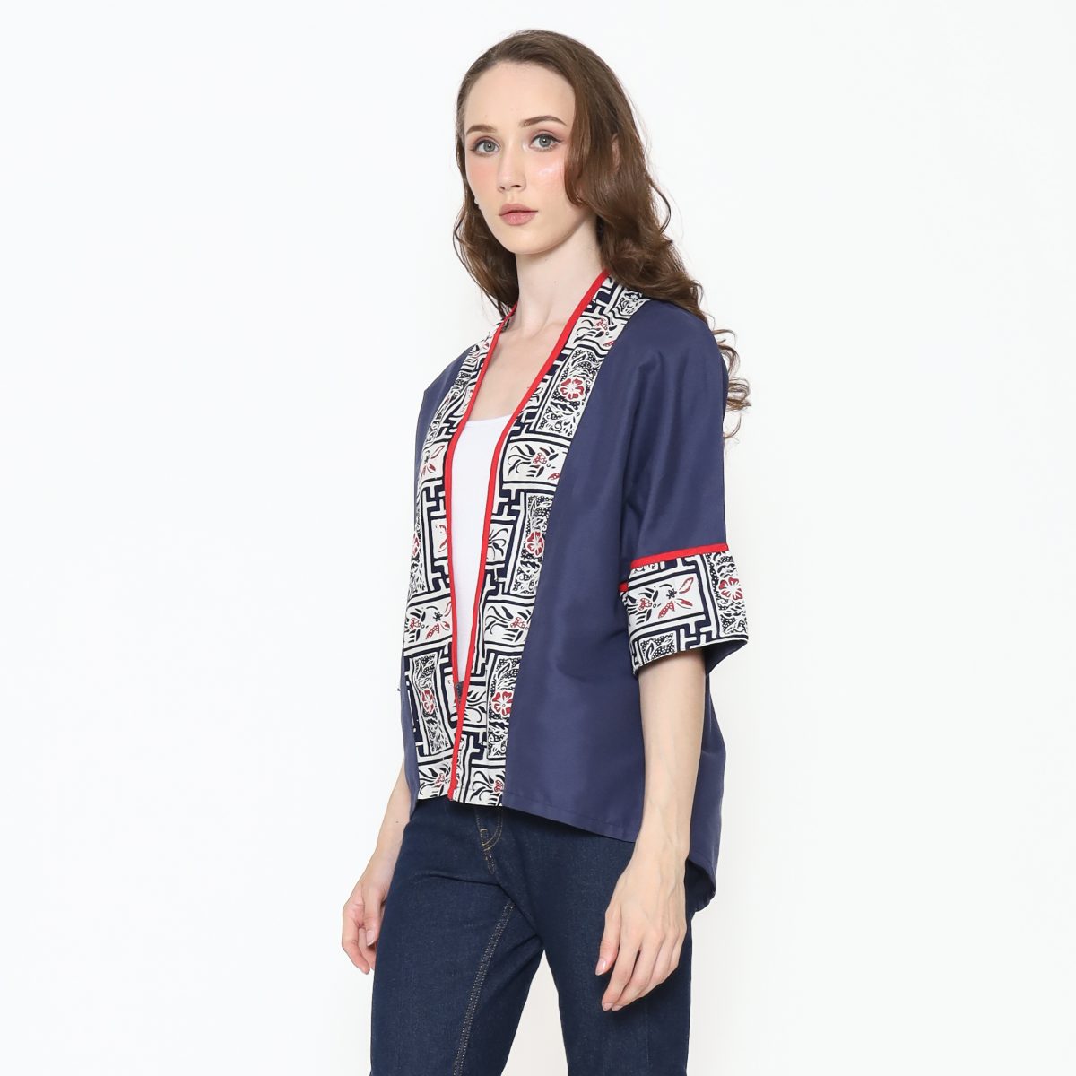 Divya Blazer Navy Red - Image 3