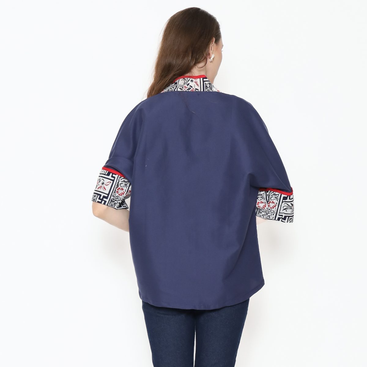 Divya Blazer Navy Red - Image 4