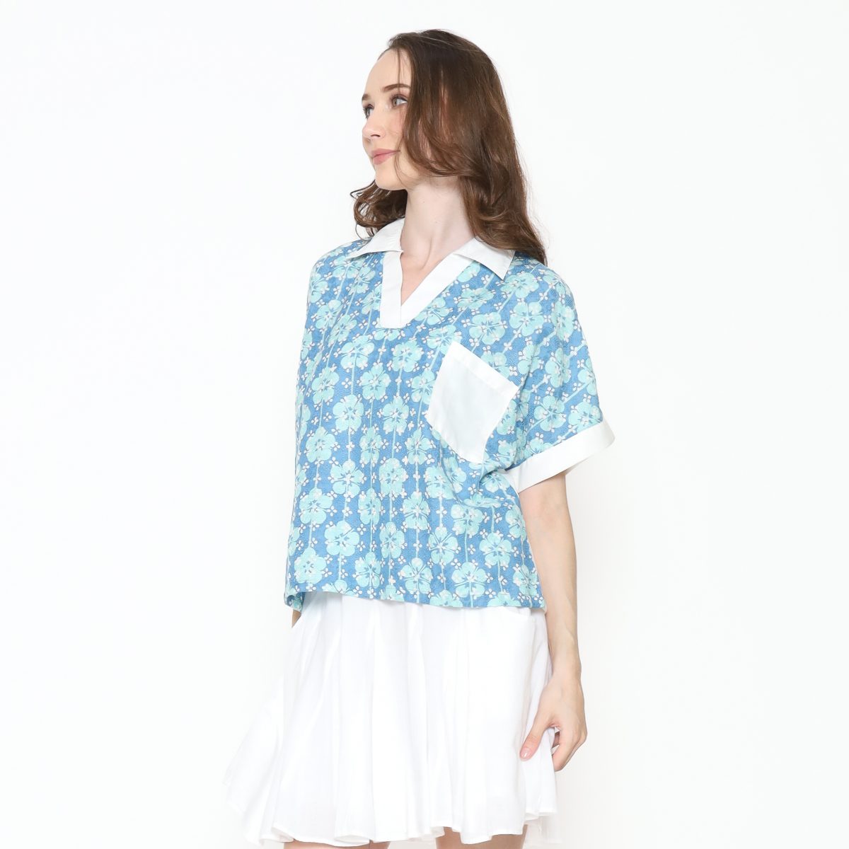 Liliana Blouse Blue Tosca - Image 3