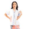 Lindy Blouse White Blue
