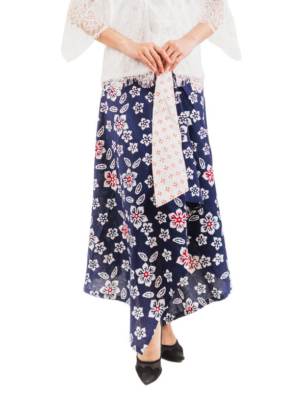 Merapi Skirt Flower Navy