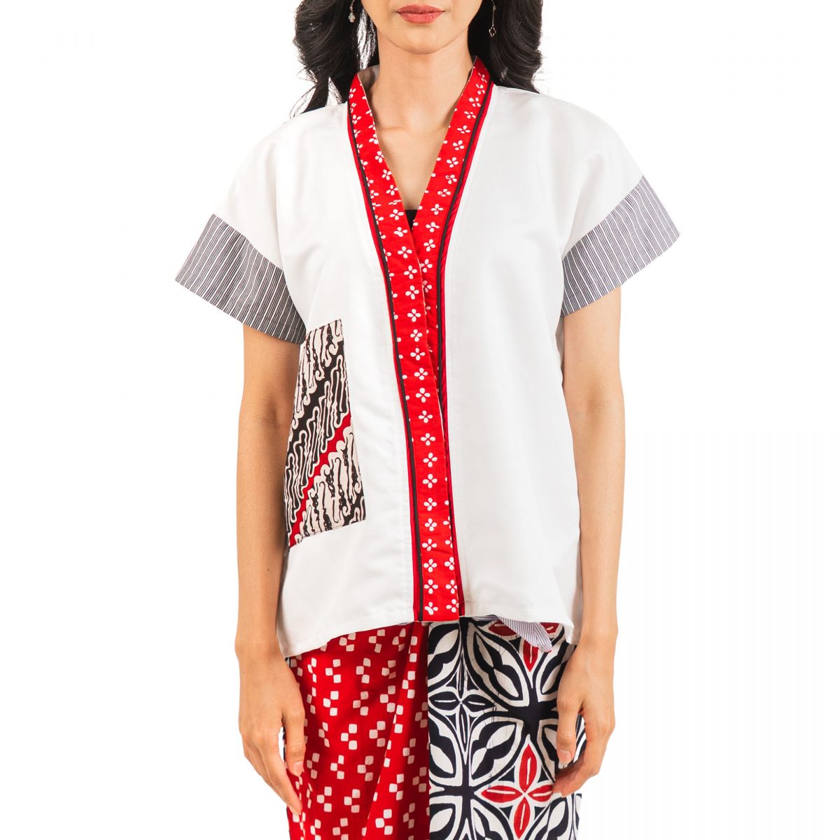 Lindy Blouse White Red - Image 2