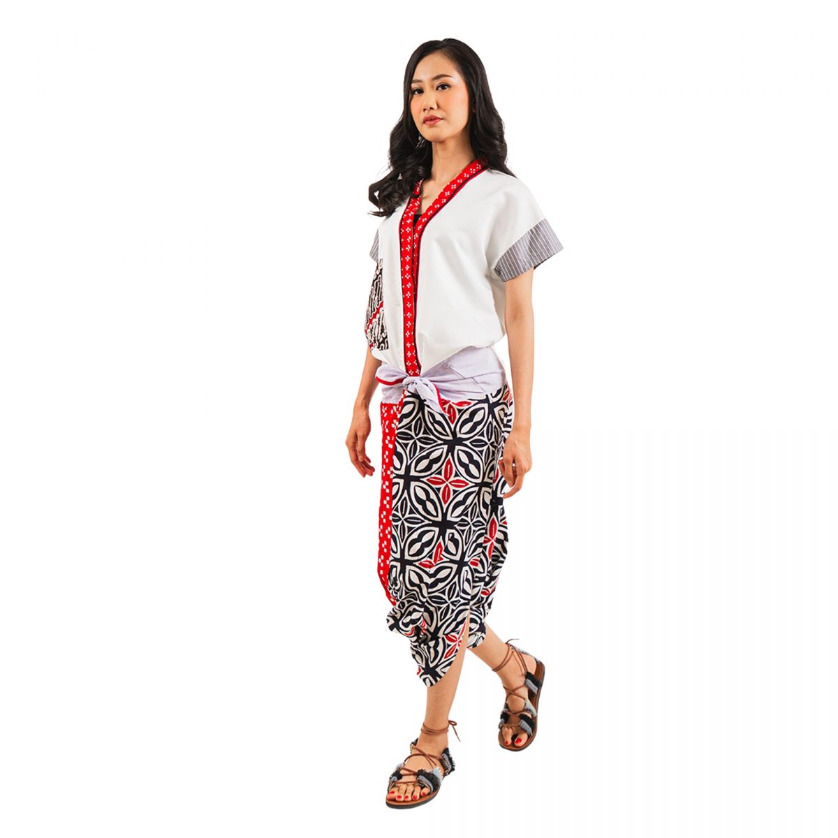 Lindy Blouse White Red - Image 4