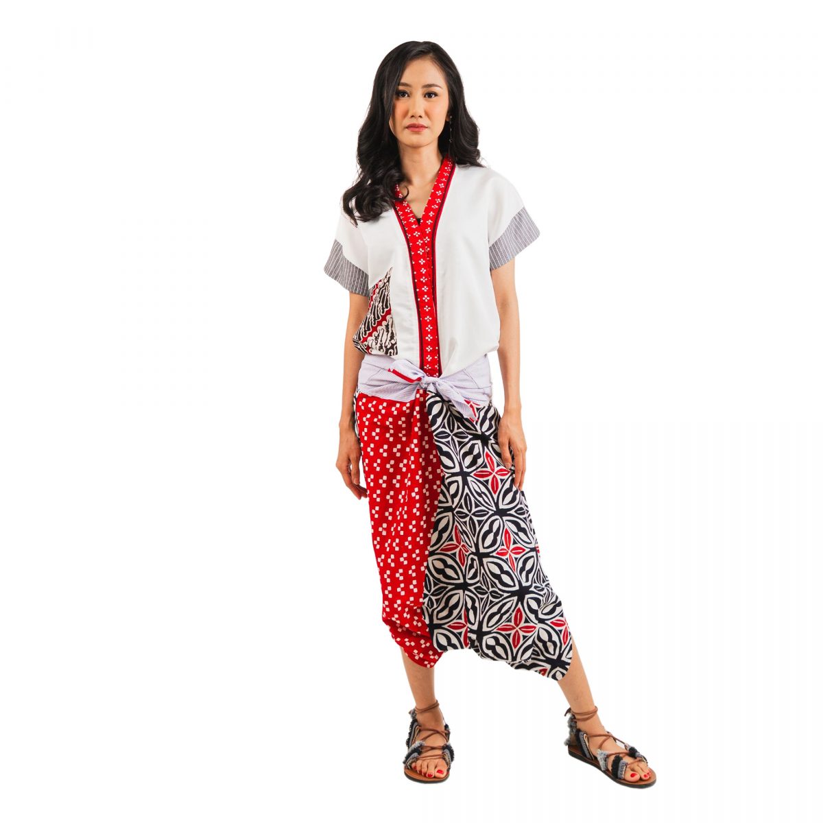 Lindy Blouse White Red - Image 6